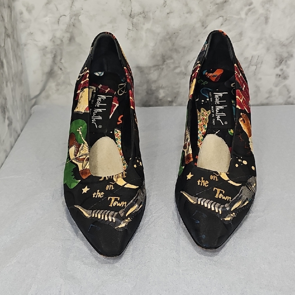 Nicole Miller Artistic Black and Multicolor Heels
